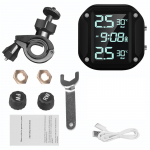 Mootorratta TPMS Mootori Rehvir&otilde;hu Rehvi Temperatuuri J&auml;lgimise Alarms&uuml;steem 2 V&auml;lise Anduriga Magnetiline USB Kiirlaadimine Without box