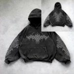 STREETRICH Harajuku Y2K Vintage Punk &Uuml;hev&auml;rviline Tr&uuml;kitud Meeste Vabaaja Kapuutsiga S&auml;rk Ameerika Gooti Mood Paaride Vabaaja Kapuutsiga S&auml;rk S white
