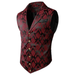 Meeste pintsakuvest, Moodne Briti Retro vest, Vabaaja pintsak, Kitsa l&otilde;ikega vest XXXL punane