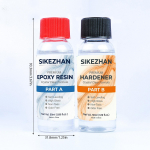 SIKEZHAN Kristalselge epoks&uuml;vaigu komplekt 3,4 untsi/100 ml ehete valmistamiseks ja kunstiks. M&uuml;rgine, 1:1 Suhe, Isetasanduv, Mullivaba