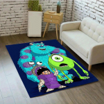 1 tk Monsters, Inc. Musterpindiline vaip Pehme flanellp&otilde;randamatt elutuppa, kontorisse, magamistuppa ja vaibale, diivani kohvilaua p&otilde;randamatt 80cm by 120cm blue