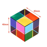 M&auml;nguasjad Teaduslik Maagiline Prisma Kuubik 40mm Kuus tahku Kristallist Maagiline CMY Kuubik 3D V&auml;rvi Kuubik Fotograafia Prisma Kontori Laua Kaunistus green
