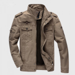 Meeste tuulejope puhtast puuvillast jakk, soe tuulemantel Air Force jakk, meeste 3 v&auml;rvi XL khaki