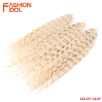 FASHION IDOL 24 tolli 300g/3tk Ariel VeeLaine Keerutatud Heegeldatud Juuksed S&uuml;nteetilised Punutised Juuksepikendused Ombre Pruun Punumiskurviga Juuksed (as the picture,24inches-300g) black