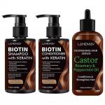Biotini Pro-Growth &Scaron;ampoon, Palsam ja Peanaha&otilde;li - T&auml;ielik Hoolitsus 200ml+200ml+120ml