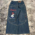 Y2K L&otilde;dvad P&uuml;ksid Gooti Ameerika Tasku Tr&uuml;kis Denim Spordip&uuml;ksid 2000ndad Streetwear Hip Hop Mehed Naised Korvpallip&uuml;ksid S sinine