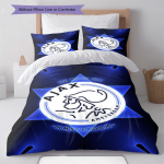 AFC Ajax logo Voodipesu Tekikomplekt Tekikate Padjap&uuml;&uuml;r Kodukaunistus S&uuml;nnip&auml;evakingitus (1 * tekikott + 2 * padjap&uuml;&uuml;ri, ilma s&uuml;damikuta) 135x200cm blue