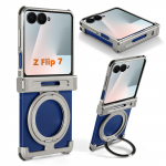 Oatsbasf metallist telefoni&uuml;mbris Samsung Galaxy Z Flip 7 jaoks, seisutoega, 360&deg; p&ouml;&ouml;rlev, magnetiline kaitseraam, &otilde;huke, p&otilde;rutuskindel, kaitsekate Galaxy Z Flip7