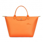 LONGCHAMP Le Pliage Logo Tikandiga Keskmine T&otilde;mblukuga K&auml;ekott Basic Outfit (Package) oranž