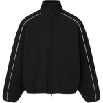Fear of God Essentials Kaasaegne treeningjakk torukestaga Jet Black/Cloud White Meeste &uuml;ler&otilde;ivad 202SP256890F S black