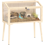 Hamstrite puur, K&auml;&auml;bushamstrite puur, V&auml;ikelooma maja tarvikutega, Joogipudel, 110 x 52 x 101 cm, Puit, Plastik 110 x 52 x 101 cm looduslik
