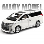 1/18 Toyota Alphard MPV Sulamist Auto Mudel Valatud Metallist M&auml;nguasja S&otilde;idukid Auto Mudel Simulatsioon Heli Ja Valgusega Kogu Laste Kingitus