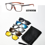 5-in-1 magnetiline klipiga retseptiprillid TR90 spordiprillid polariseeritud m&uuml;oopiap&auml;ikeseprillid unisex peegeldusvastased s&otilde;idu- ja lugemisprillid Original Lenses black