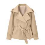 Naiste pikak&auml;iguline n&ouml;&ouml;pidega l&uuml;hike trenc coat v&ouml;&ouml;ga M khaki