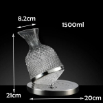 K&otilde;rgekvaliteedilisest kristallklaasist 360 p&ouml;&ouml;rlev karahvin trummel 1500 ml karahvin veini jaotur &otilde;hustav peegelkann kinkeplaadi kaunistus (Silver,silver 1500ml)