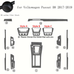 Volkswagen VW Passat B8 2017 2018 jaoks S&uuml;sinikkiust Auto Interj&ouml;&ouml;ri Kaitsekile Autokleebised Keskpaneel K&auml;igukangi Armatuurlaud Style A s&uuml;sinikkiust must v&auml;rv