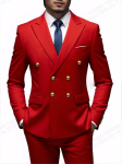 Euroopa suuruses meeste kahe n&ouml;&ouml;biga kuldse n&ouml;&ouml;pidega bleiser ja &uuml;he n&ouml;&ouml;biga pidulik jakk/top XL (EU Size) red