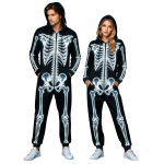 Unisex T&auml;iskasvanute Halloweeni Kapuutsiga Kombinesoon Kost&uuml;&uuml;m Meestele Naistele XXXL valge
