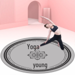 Libisemiskindel &uuml;mar fitness-matt: Heli summutav, l&ouml;&ouml;ke neelav h&uuml;ppen&ouml;&ouml;ri, aeroobika ja joogamati. 100 cm Diameter (Upgraded Silicone Base) white