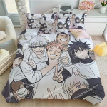 Animatsioon Jujutsu Kaisen Voodipesukomplekt Satoru Gojo Tekikate Pehme Tekikate ja Padjap&uuml;&uuml;rid Teismelistele &Uuml;he-KahekohalineQueenKing EU Single 135*200cm/53x79in 3pcs