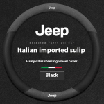 Jeep Grand Cherokee Wrangler JK Renegade Patriot Commander Compass Gladiator Wagoneer Auto Suede Ventileeritav Roolikate black