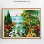 5D teemantmaal Scenic t&auml;is&uuml;mar puu ja linnu teemantmosaiiktikandid 20X30