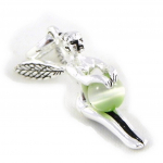 Les Tr&eacute;sors De Lily [A3378] - Pendentif Argent 'F&eacute;e Clochette' Vert argent&eacute; - 15x20 mm roheline