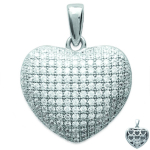 Les Tr&eacute;sors De Lily [L1161] - Pendentif Argent 'Love Divine' blanc argent&eacute; (rhodi&eacute;) - 16x14 mm valge