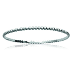 Les Tr&eacute;sors De Lily [M7304] - Bracelet argent 'Billes' argent&eacute; (rhodi&eacute;) - 62 mm 3 mm h&otilde;be