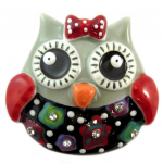 Les Tr&eacute;sors De Lily [P5956] - Broche cr&eacute;ateur 'Lilipoupettes' (chouette) multicolore - 45x40 mm mitmev&auml;rviline