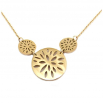 Les Tr&eacute;sors De Lily [P7855] - Collier cr&eacute;ateur acier 'Jungle' dor&eacute; ros&eacute; - 15 mm Heleroosa
