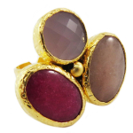 Les Tr&eacute;sors De Lily [Q5636] - Bague Cr&eacute;ateur 'Cl&eacute;opatra' rose dor&eacute; - 30x25 mm Heleroosa