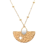 Les Tr&eacute;sors De Lily [Q8622] - Disainterasest kaelakee  Cl&eacute;opatra  valgest kullast - 27x20 mm valge
