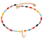 Les Tr&eacute;sors De Lily [Q8730] - kirju kullast 'Cowrie' terasest jalav&otilde;ru - 26 cm - 13x9 cm mitmev&auml;rviline