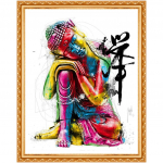 T&auml;ielik &uuml;mmargune 5D DIY teemantmaal  Buddha Religion  3D tikandiga ristpistes maali kaunistus 20X30CM