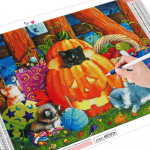 5D Teemantmaal Uus Saabunud Kassitikandid Teemantmosaiik Ristpistes Loomade Halloweeni kujundus Full Round 20X30CM