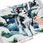 Daimond Painting Dog Rhinestones k&auml;sit&ouml;&ouml;komplekt Teemanttikandid Mosaiik Loom Full Drill K&auml;sit&ouml;&ouml;kaunistus koduks Full Round 20X30CM