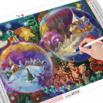 Teemantmaali j&otilde;uluvana komplekt t&auml;ispuur-ruudukujuline teemanttikandid talvemosaiik hirve k&auml;sit&ouml;&ouml; j&otilde;ulukaunistused Full Round (20X30CM)