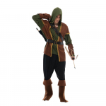 Meeste vanaaegne Forest Hunter Archer kost&uuml;&uuml;m, luksuslik Robin Hood Halloweeni cosplay peokleit M