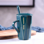 T&uuml;druk &uuml;li&otilde;pilane tassi, kaane ja lusikaga Korea teetassiga kodukruus, suure mahutavusega meeste veetass kohvitass One size