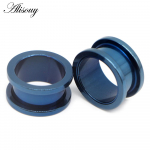 Alisouy 2PCS 2-30mm k&otilde;rvam&otilde;&otilde;turid 316L roostevabast terasest k&otilde;rvatunnelid pistikud augustamine ehted k&otilde;rvasirgendid laienduskruvid ja tunnelid 12mm sinine