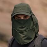 Unisex multifunktsionaalne p&auml;ikesesirmi m&uuml;ts 360 kraadi p&auml;ikesekaitsekreem eemaldatav n&auml;o kate Kaela klapp hingav One Size tumeroheline v&auml;rv