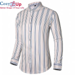 Cozy Up Meeste s&auml;rk Muud prindid Triibuline Suures Suuruses Print Pikad varrukad vabaaja topid &Auml;ri Lihtne Sinine Punane M sinine