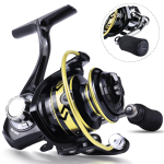 SOUGAYILANG seeria p&uuml;&uuml;girull Max Drag 10kg 5,2:1 &uuml;lekandearv Metallist pooli ketrusrull Merevee rattaga CNC-kiivul p&uuml;&uuml;girullid 1000 Series must/kuld