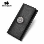 BISON DENIM ehtsast nahast rahakott Meeste must pikk stiil kvaliteetne kaardihoidja Meeste rahakott Suure mahutavusega nahast rahakott N4519