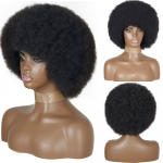 LISI HAIR Afro Kinky lokkis parukas tukkidega S&uuml;nteetilised l&uuml;hikesed parukad mustadele naistele Mustad blondid liimita k&otilde;rge temperatuuriga kiust Cosplay juustele 1 PC