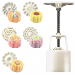 6tk/komplekt Lillekujuline kuukoogivorm Koogivorm K&auml;sisurve Fondant Kuukoogi kaunistamiseks T&ouml;&ouml;riistad K&uuml;psisel&otilde;ikuri k&uuml;psetust&ouml;&ouml;riist