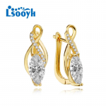 LSOOYH Clip K&otilde;rvar&otilde;ngad Kullav&auml;rvi Moodne K&otilde;rvar&otilde;ngas Naistele Geomeetria Cubic Zirconia Stud K&otilde;rvar&otilde;ngad Ehted A