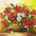 DIY Lill 5D Teemantv&auml;rvimine T&auml;is&uuml;mmargune puurikomplekt Mosaiik lilledega teemanttikandid Ristpistes seinakunst Kodukaunistuse kingitus Full Round 20x20CM