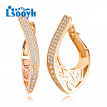 LSOOYH Clip K&otilde;rvar&otilde;ngad Roosa kullav&auml;rvi Moodne k&otilde;rvar&otilde;ngas Naistele Geomeetria Cubic Zirconia Tilk K&otilde;rvar&otilde;ngad Ehted A